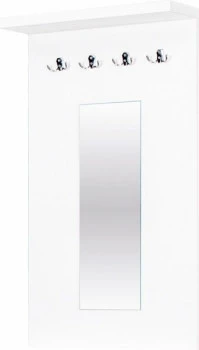Wieszak z lustrem Aga (biały)