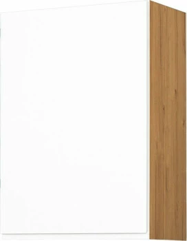 Szafka 50 górna prawa Kampara (Biały lakier/dąb Soma ciemny)