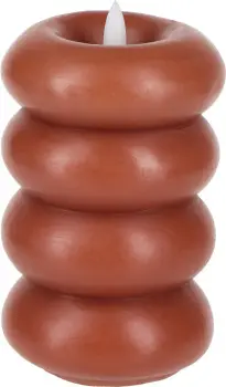 Świeca woskowa LED Cozy Light 61 (jasny brąz)