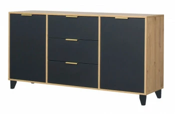 Komoda z drzwiczkami i szufladami Floryda (grafit/dąb Soma ciemny)