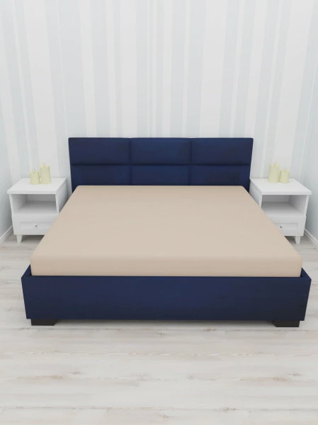 Prześcieradło z gumką (beż-wym.180x200x30cm)