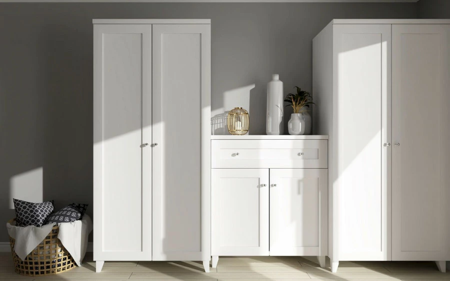 Szafa 2-drzwiowa z półkami i drążkiem Majorka (biały)