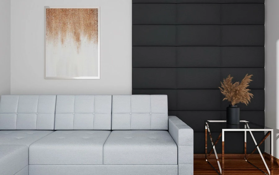 Panel tapicerowany (dekoracyjny) 30x60cm (Plusz czarny)