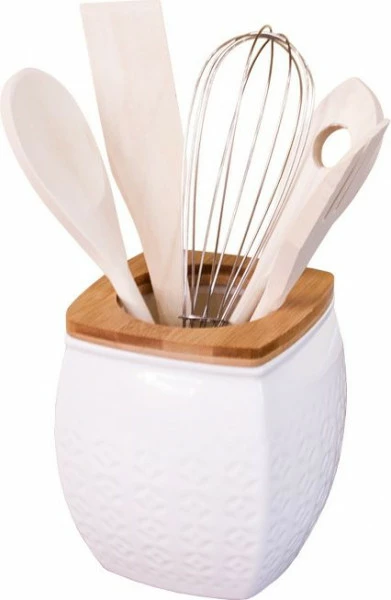 Pojemnik i akcesoria drewniane 3 Palomo (biały)