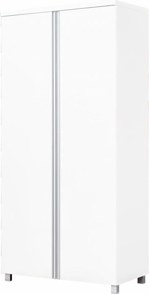 Szafa dwudrzwiowa z półkami i drążkiem Aga (biały połysk)