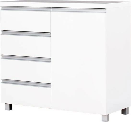 Regał z drzwiami i szufladą Aga (biały połysk)