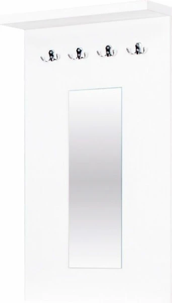 Wieszak z lustrem Aga (biały)