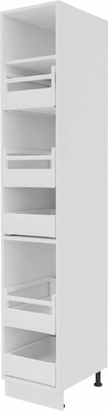 Zabudowa gospodarcza lewa z szufladami wewnątrz Loara (biały połysk)