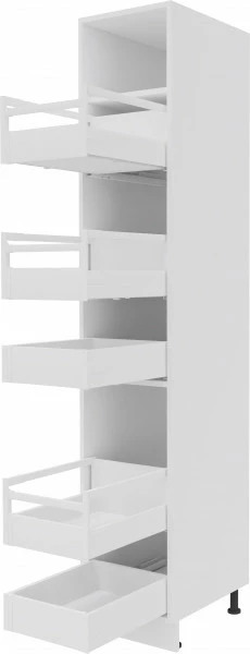 Zabudowa gospodarcza lewa z szufladami wewnątrz Loara (biały połysk) 