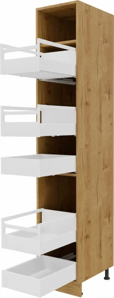 Zabudowa gospodarcza lewa z szufladami wewnątrz Monia (dąb soma ciemny)