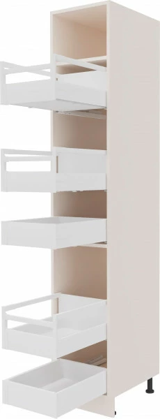 Wysoka wąska zabudowa gospodarcza lewa Imperia (kaszmir) z szufladami wewnątrz 