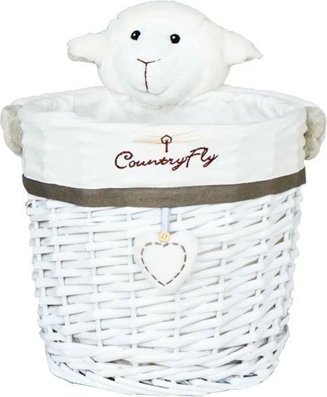 Kosz wiklinowy 4 z misiem (duży okrągły) 