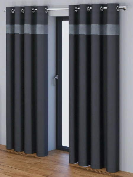 Zasłona Kosino 1 (czarny/ekoskóra perforowana)