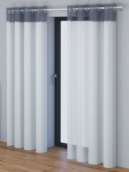 Firana Kosino 2 (grafit/biały)