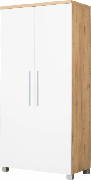 Szafa 2-drzwiowa Panama (biały połysk/dąb Soma ciemny) 