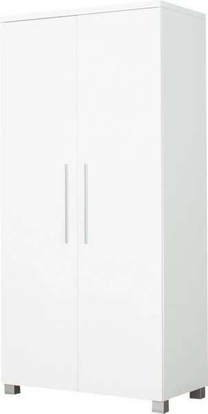 Szafa 2-drzwiowa z półkami i drążkiem Panama (biały połysk)