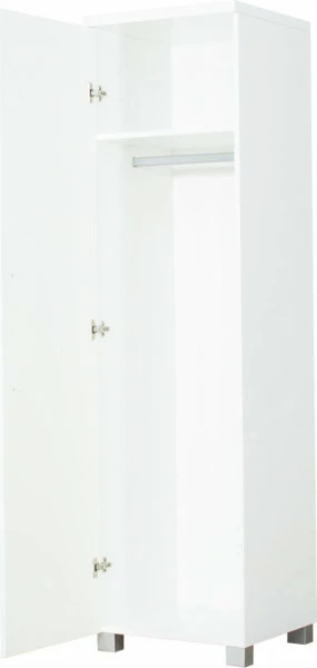 Półszafa uniwersalna z półkami i drążkiem Panama (biały połysk)