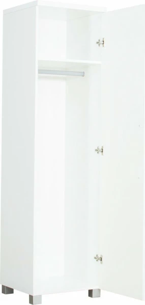 Półszafa uniwersalna z półkami i drążkiem Panama (biały połysk) 