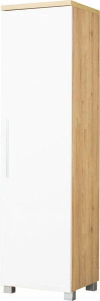 Półszafa uniwersalna z półkami i drążkiem Panama (biały połysk/dąb Soma ciemny) 