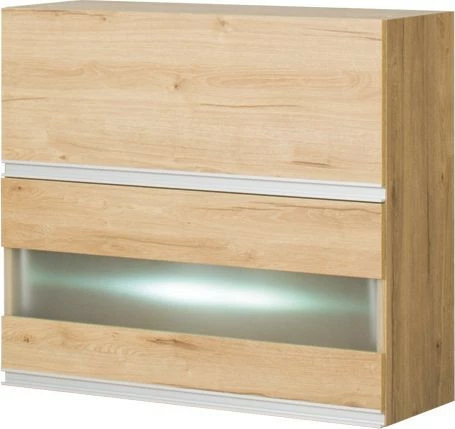 Szafka 80 górna witryna matowa LED Monia (dąb Soma ciemny)