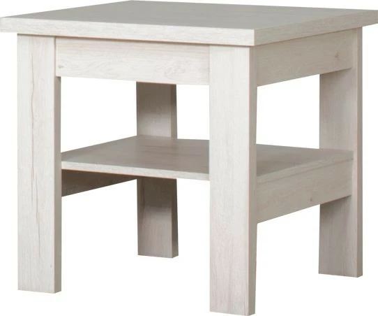 Stolik kwadratowy pełny z półką (dąb Soma perłowy)