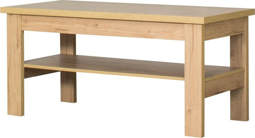 Stolik prostokątny pełny z półką (dąb Soma ciemny)