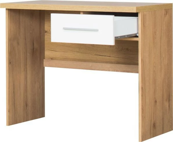 Biurko Panama (biały połysk/Dąb Soma ciemny)