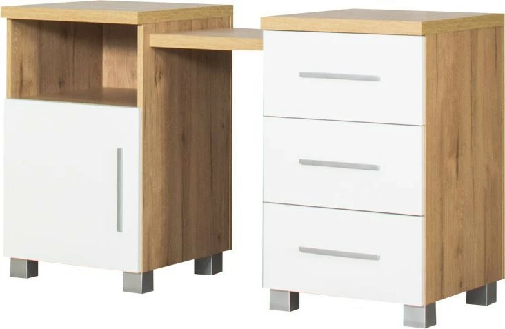 Toaletka Panama (biały połysk/ Dąb Soma ciemny)