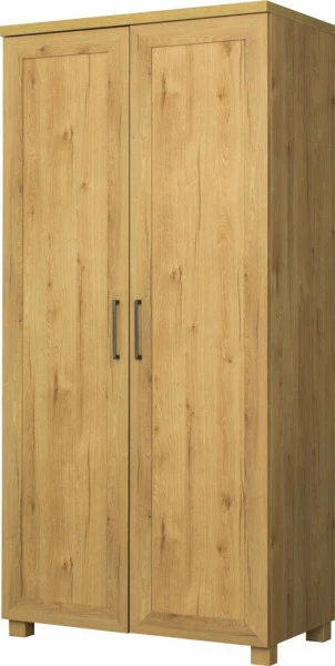 Szafa 2-drzwiowa z półkami i drążkiem Majorka (dąb Soma ciemny) 