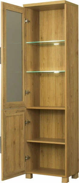 Witryna uniwersalna z półkami LED Majorka (dąb Soma ciemny) 