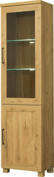 Witryna uniwersalna z półkami LED Majorka (dąb Soma ciemny)