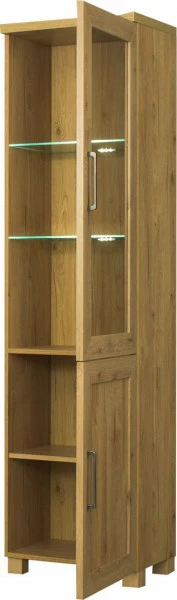 Witryna uniwersalna z półkami LED Majorka (dąb Soma ciemny)