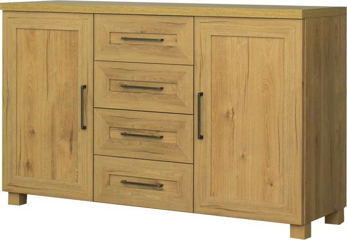 Komoda z frontami i 4 szufladami Majorka (dąb Soma ciemny) 