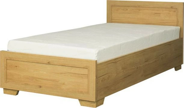 Łóżko 1-osobowe 90 Majorka (dąb Soma ciemny) ze stelażem i pojemnikiem