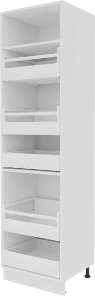 Zabudowa gospodarcza lewa z szufladami wewnątrz Kampara (biały lakier/biały)