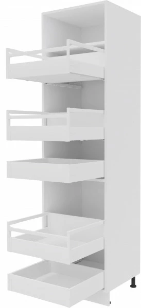 Zabudowa gospodarcza lewa z szufladami wewnątrz Loara (biały połysk)