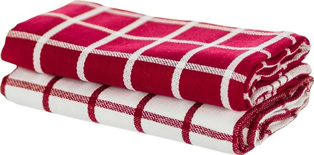 Zestaw dwóch ściereczek kuchennych 5 (czerwono/biała kratka)