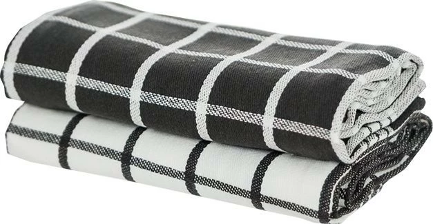 Zestaw dwóch ściereczek kuchennych 5 (szaro/biała kratka)