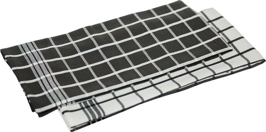 Zestaw dwóch ściereczek kuchennych 5 (szaro/biała kratka)