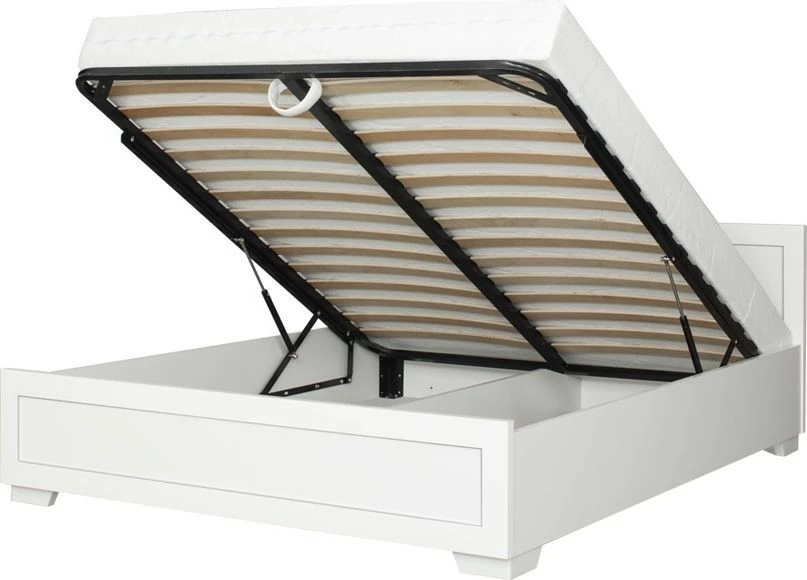 Łóżko 2-osobowe 160 Majorka (biały) ze stelażem i pojemnikiem