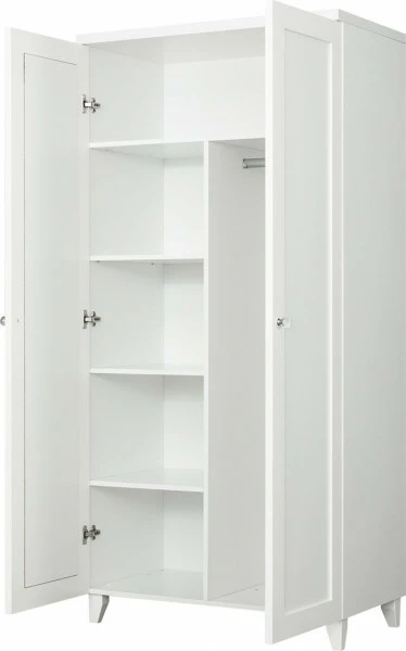 Szafa 2-drzwiowa z półkami i drążkiem Majorka (biały)