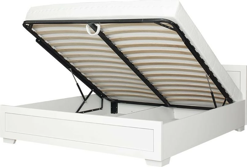 Łóżko 2-osobowe 180 Majorka (biały) ze stelażem i pojemnikiem