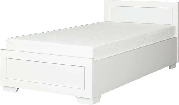 Łóżko 1-osobowe 90 Majorka (biały) ze stelażem i pojemnikiem