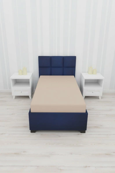 Prześcieradło z gumką (beż-wym.90x200x30cm)