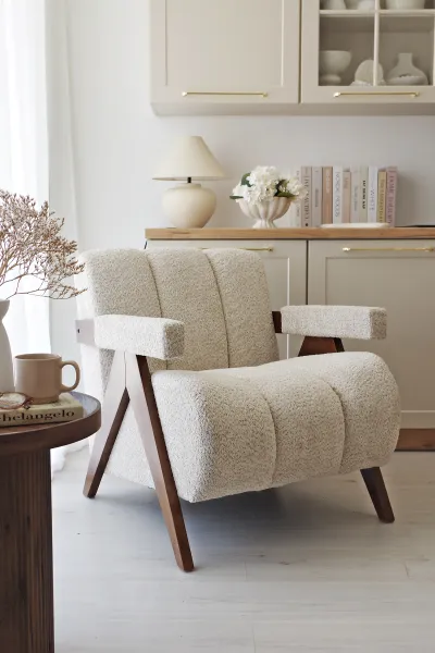 Fotel Biscuit 32 (boucle beż)