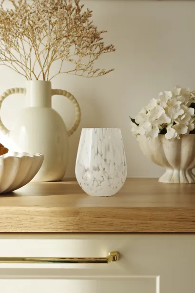 Szklanka Dots 24 (przezroczysty/biały)