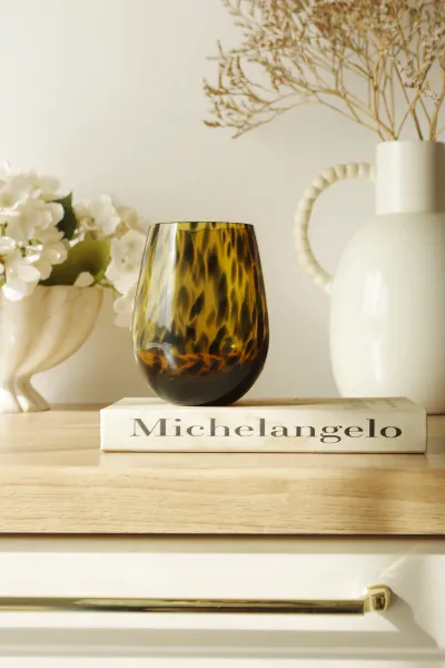 Szklanka Dots 24 (bursztynowy/czarny)