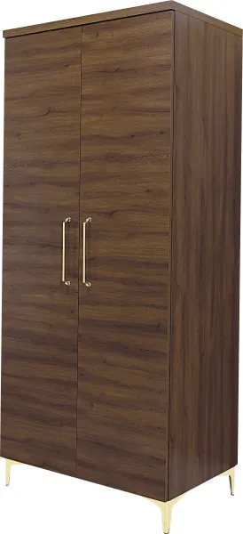 Szafa 2-drzwiowa z półkami i drążkiem Bari (orzech Foresta) 