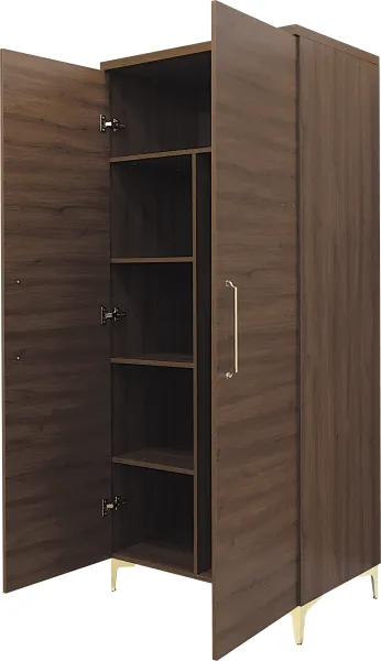 Szafa 2-drzwiowa z półkami i drążkiem Bari (orzech Foresta)