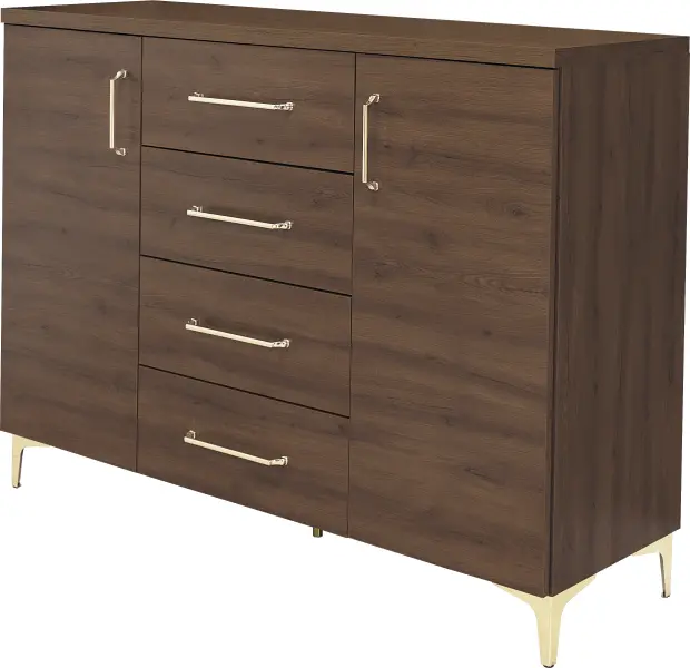 Komoda z drzwiczkami i z 4 szufladami Bari (orzech Foresta)